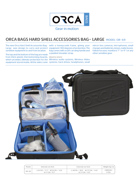 ORCA OR-69 Hard Shell Accessories Bag Large