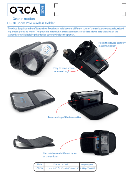 ORCA OR-78 Boom Pole Wireless Holder