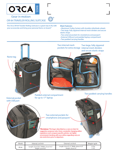 ORCA OR-84 Valise cabine