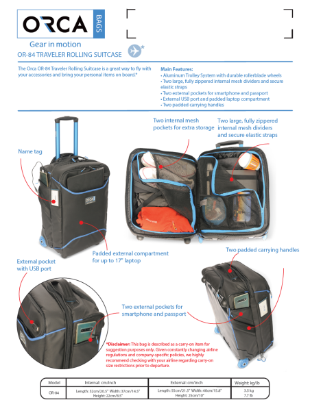 ORCA OR-84 Valise cabine