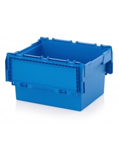 AUER - BAC AVEC COUVERCLE 60 x 40 x 34cm - BLEU - EMPILABLE 2