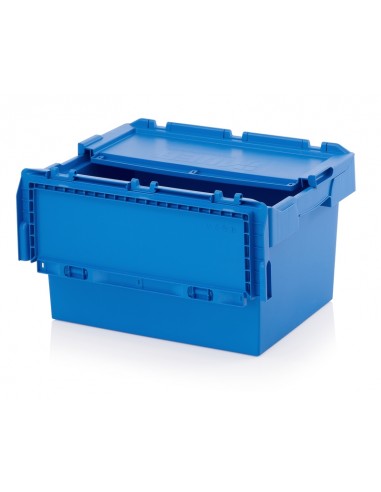 AUER - BAC AVEC COUVERCLE 60 x 40 x 34cm - BLEU - EMPILABLE