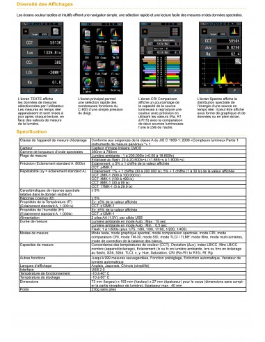 SEKONIC C800 - SPECTROMASTER TACTILE ET COULEUR