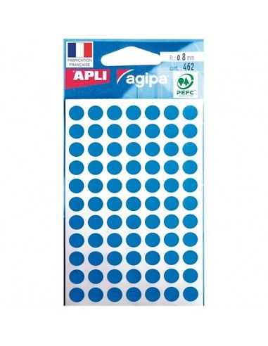 GOMMETTES 8MM BLEU 5 PLANCHES - AGIPA