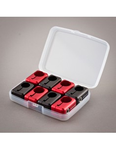 JEU DE 4 CLAMPETTES 16/19mm NOIRE & ROUGE - GRIP FILM 2